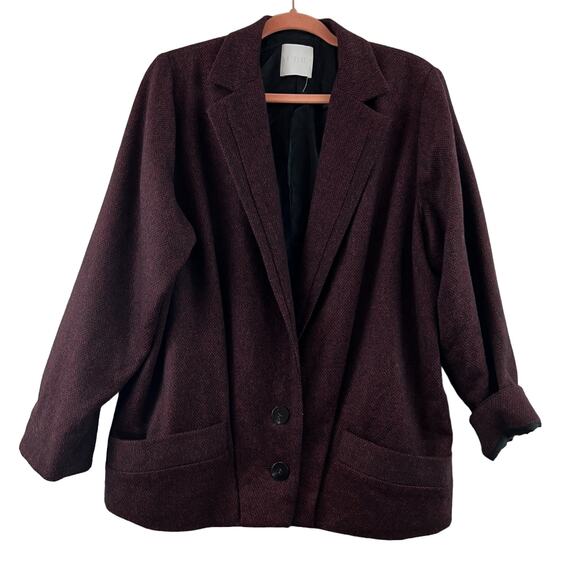 Audra Burgundy Single Button Blazer Size 40 - Picture 1 of 10